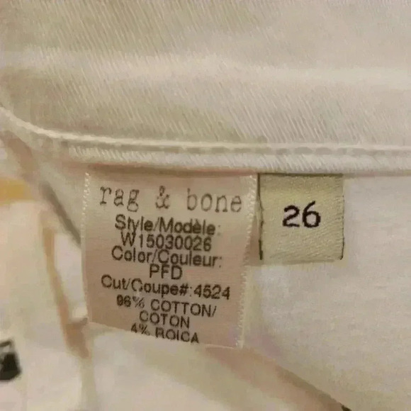Rag & Bone Womens Cream Gold Piping Tuxedo Jeans Stretch Size 26 - Picture 9 of 11